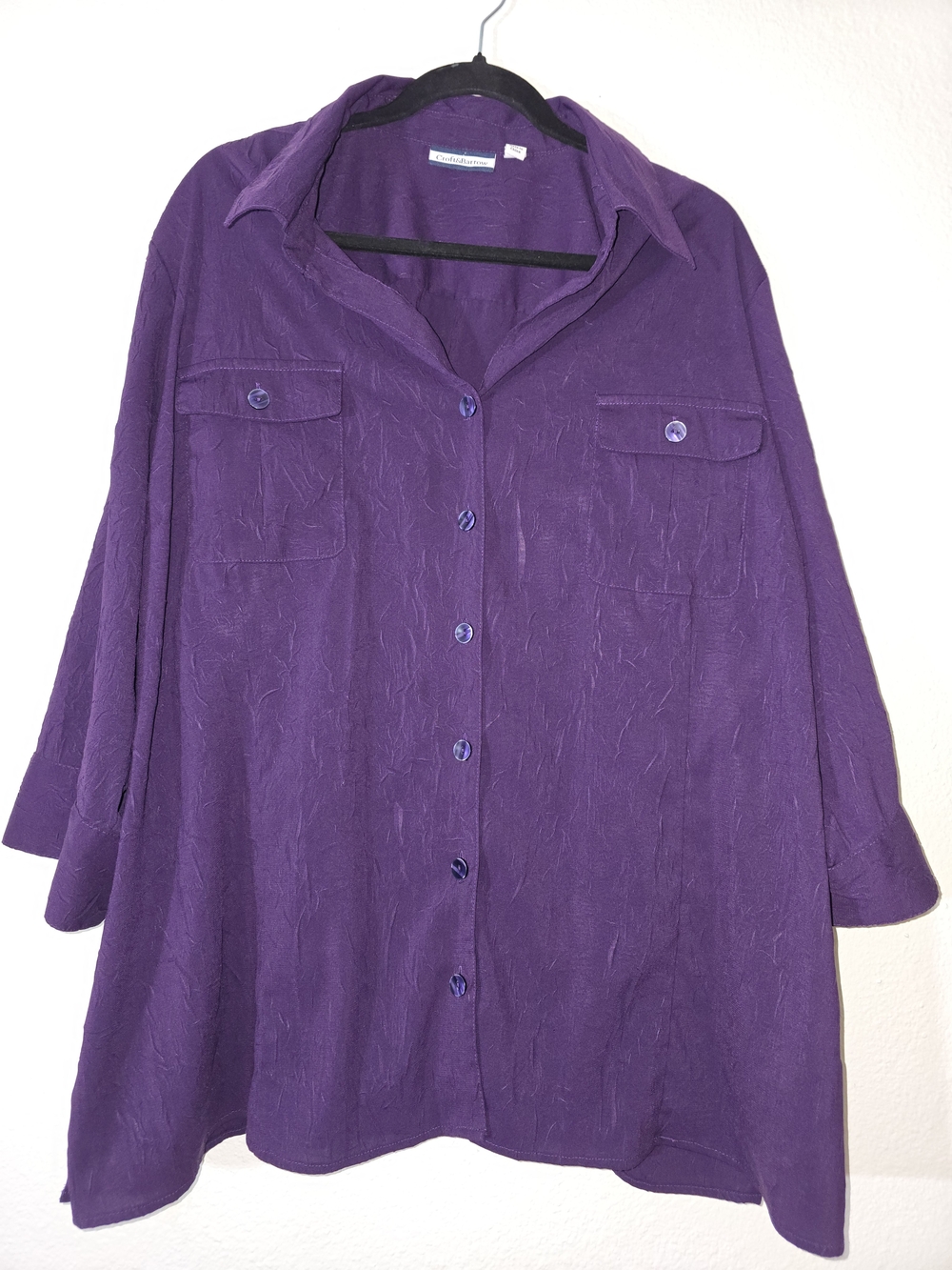 croft & barrow Purple Button-Front Women's Shirt